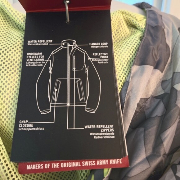 New With Tags! Victorinox One Size Unisex Chrome Grey Camo Poncho - Picture 7 of 7